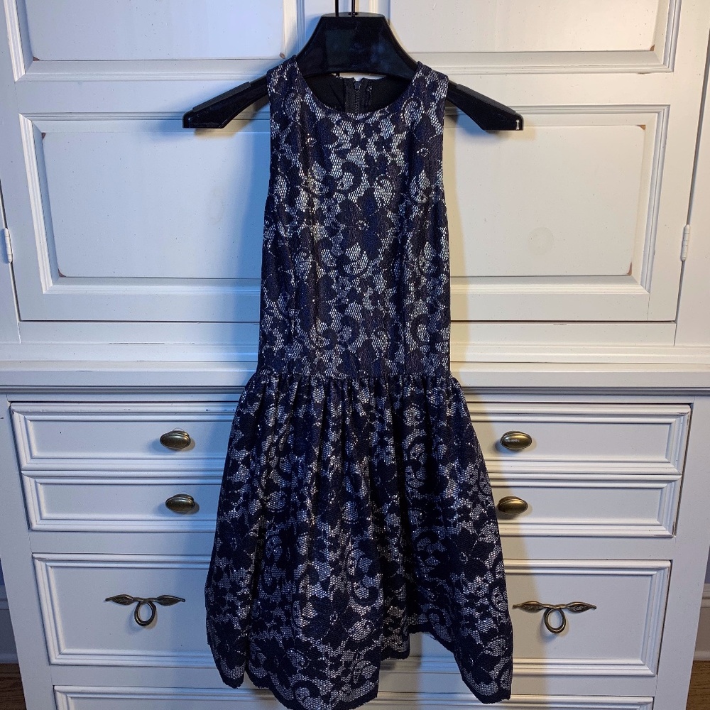 Aqua High Neck Mini Dress